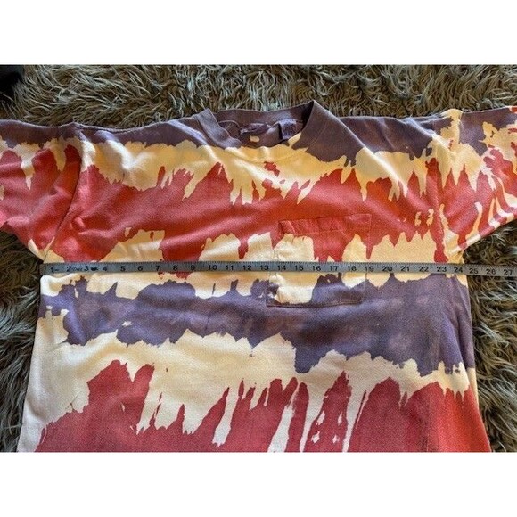 Vintage Gitano Pocket Tie Dye Print T Shirt MED 90s Hippie Purple Red Y2K - Picture 5 of 9